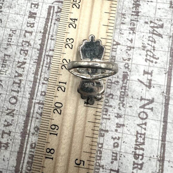 SOLD OUT Vintage Old Pawn Sterling Silver Turquoise Artisan Ring - Picture 9 of 15